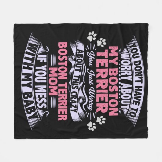 "Boston Terrier" vlootsdeken. Fleece Deken (Voorkant (Horizontaal))