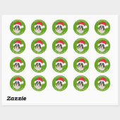 Boston Terrier Vrolijk kerstfeest, niet openen tot Ronde Sticker (Vel)