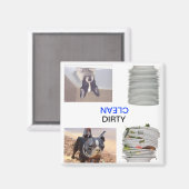 Boston Terrier Vuile/Schone Vaatwasser Magneet (Voorkant / Achterkant)