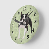Boston Terrier Wall Clock Ronde Klok (Hoek)