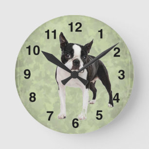 Boston Terrier Wall Clock Ronde Klok