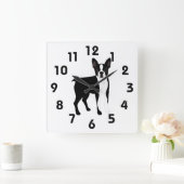 Boston Terrier Wall Clock Vierkante Klok (Huis)