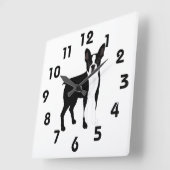 Boston Terrier Wall Clock Vierkante Klok (Hoek)