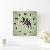 Boston Terrier Wall Clock Vierkante Klok (Huis)