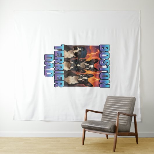 Boston Terrier Wandkleed (In Situ (horizontaal))