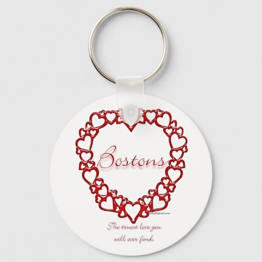 Boston Terrier Ware Liefde - Sleutelhanger (Voorkant)