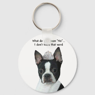 Boston Terrier: Wat bedoel je met "nee"? Sleutelhanger