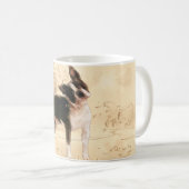 Boston Terrier Waterverf Digital Art Koffiemok (Voorkant rechts)