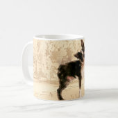Boston Terrier Waterverf Digital Art Koffiemok (Voorkant links)