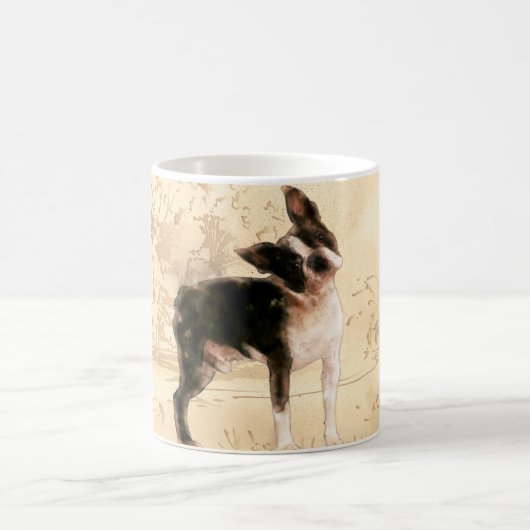 Boston Terrier Waterverf Digital Art Koffiemok (Center)