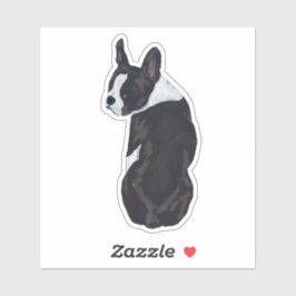 Boston Terrier Waterverf Zwart Hondenliefhebber St Sticker