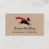 Boston Terrier Wearing Red Winter Scarf Visitekaartje (Voorkant)