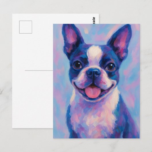 Boston Terrier Wenskaart - Blanco Kaart (Voorkant / Achterkant)