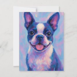 Boston Terrier Wenskaart - Blanco Kaart