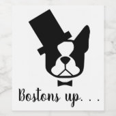 Boston Terrier wijnlabels - Boston Terrier party Wijn Etiket (Enkel label)
