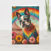 Boston Terrier Wildflower Meadow Circus Tent Kaart (Voorkant)