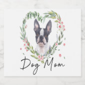 Boston Terrier Wine Sticker Funny Novelty Gift (Enkel label)