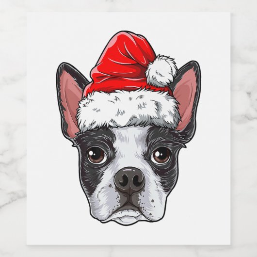 Boston Terrier Wine Sticker Funny Novelty Gift (Enkel label)