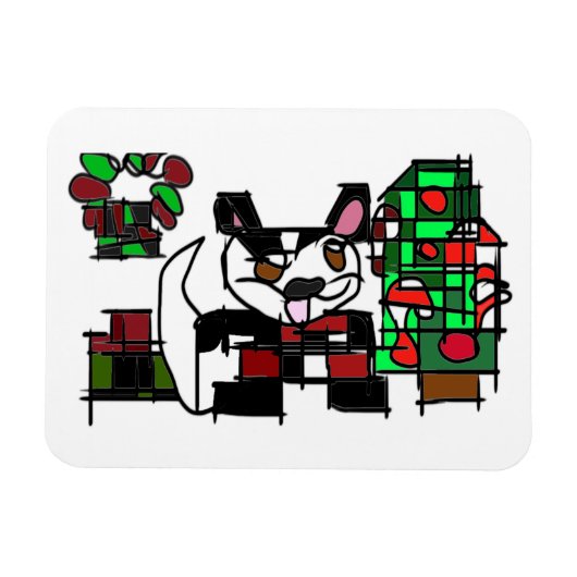 Boston Terrier winter Magneet (Horizontaal)