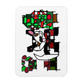 Boston Terrier winter Magneet (Verticaal)