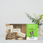 Boston Terrier Winter Scarf Kerstmis Groen Feestdagenkaart (Staand voorkant)