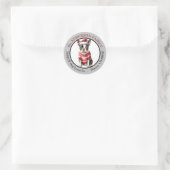 Boston Terrier Winterjas Retouradres Ronde Sticker (Tas)