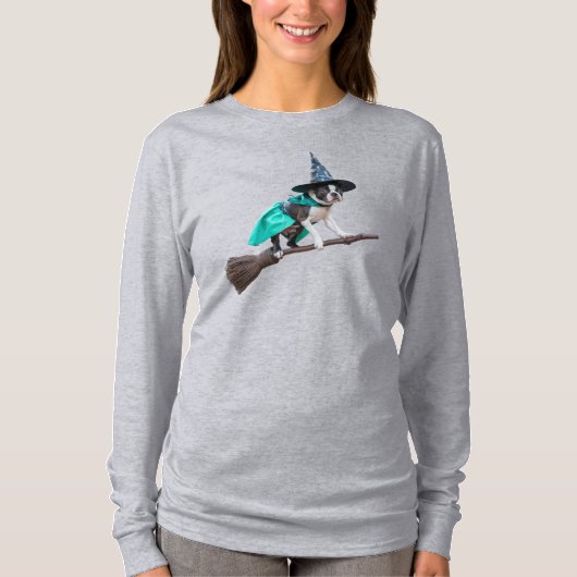 Boston Terrier Witch T-shirt (Voorkant)