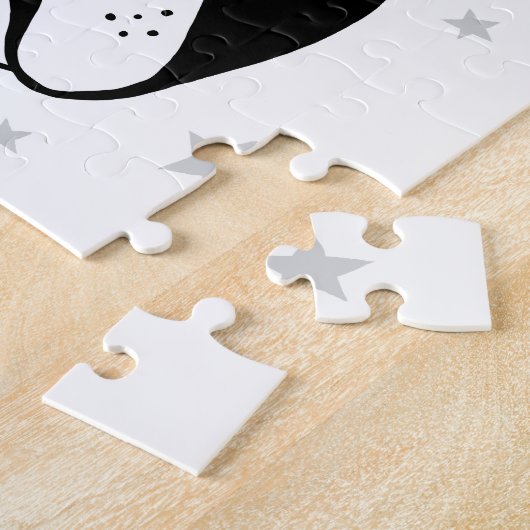 Boston terrier with party hat and stars legpuzzel (Zijkant)