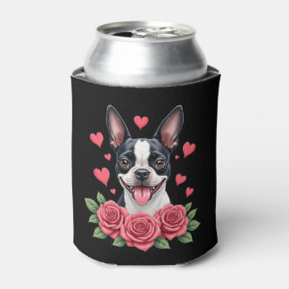 Boston Terrier with Red Roses Hearts Valentine�s D Blikjeskoeler