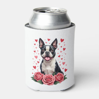 Boston Terrier with Red Roses Hearts Valentine�s D Blikjeskoeler
