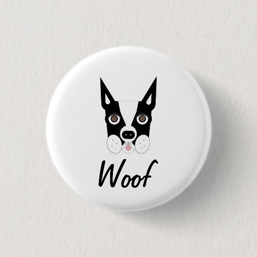 Boston Terrier Wof Button (Voorkant)