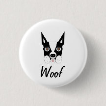 Boston Terrier Wof Button