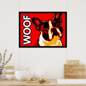 Boston Terrier WOOF Poster (Keuken)
