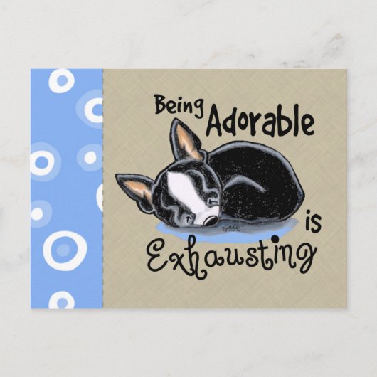 Boston Terrier wordt Schattig Briefkaart (Voorkant)