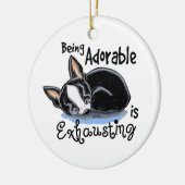 Boston Terrier wordt Schattig Keramisch Ornament (Links)