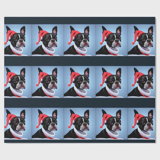 Boston Terrier Wrapping Paper Cadeaupapier (Vlak)