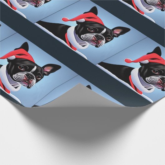 Boston Terrier Wrapping Paper Cadeaupapier (Hoek)