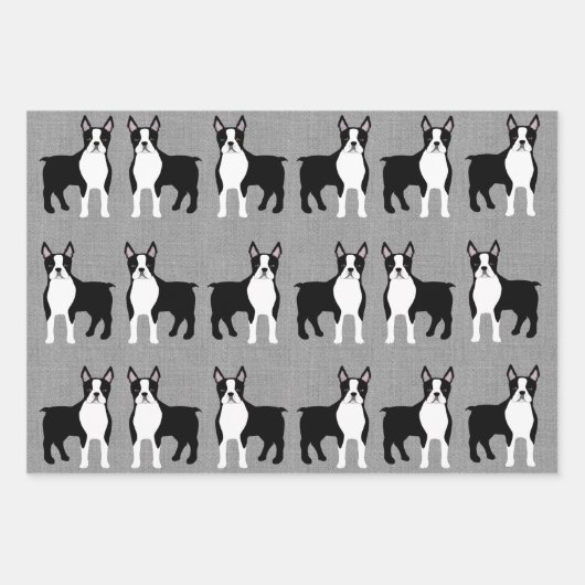 Boston Terrier Wrapping Paper Sheets (Voorkant 3)