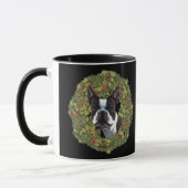 Boston Terrier Wreath Mok (Links)