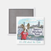 Boston Terrier Wyed Pissah Gear Magneet (Voorkant / Achterkant)