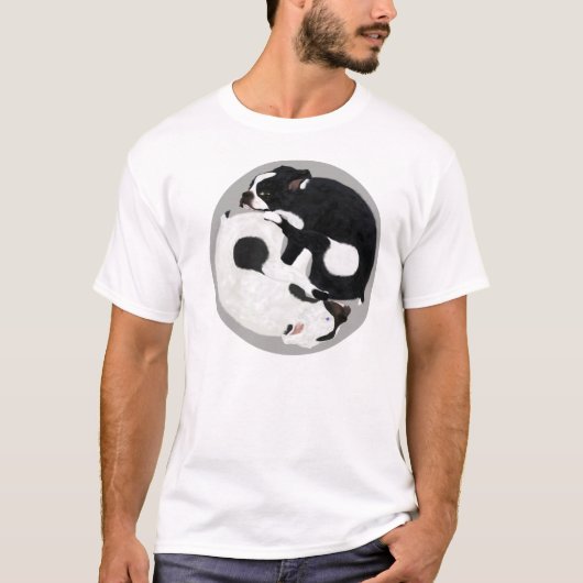 Boston Terrier Yin Yang T-shirt (Voorkant)