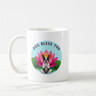 Boston Terrier Yoga Meditating Dog Bless You Zen Koffiemok