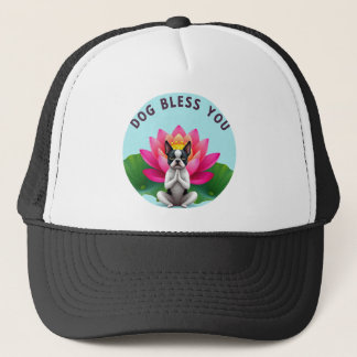 Boston Terrier Yoga Meditating Dog Bless You Zen Trucker Pet