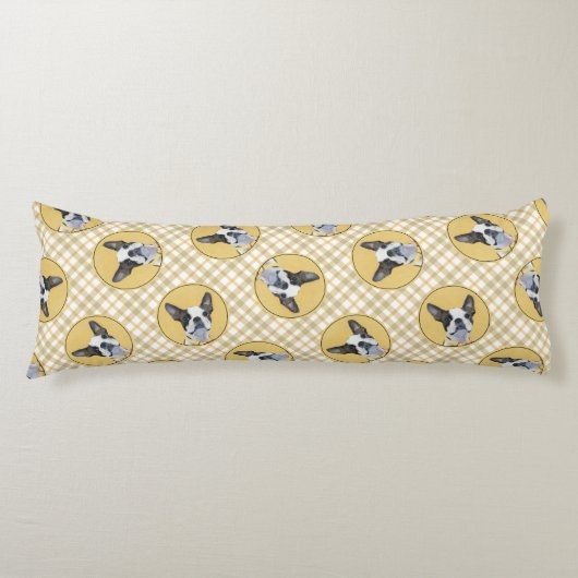 Boston Terrier Zwart-wit schilderij Hondenkunst Lichaamskussen (Voorkant)