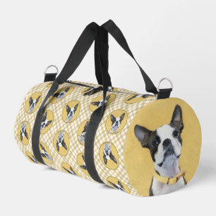 Boston Terrier Zwart-wit schilderij Hondenkunst Plunjezak