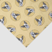 Boston Terrier Zwart-wit schilderij Hondenkunst Tissuepapier (Detail)