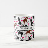Boston Terriers and Hearts Cute Custom Name Koffiemok (Center)