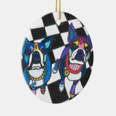 Boston Terriers bij Heather Galler Keramisch Ornament (Rechts)