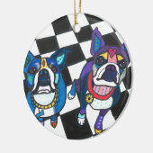 Boston Terriers bij Heather Galler Keramisch Ornament (Links)
