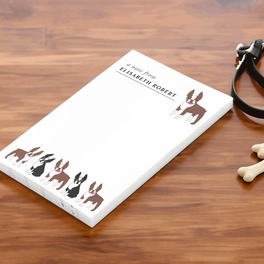 Boston Terriers Black en White en Red Brown Post-it® Notes